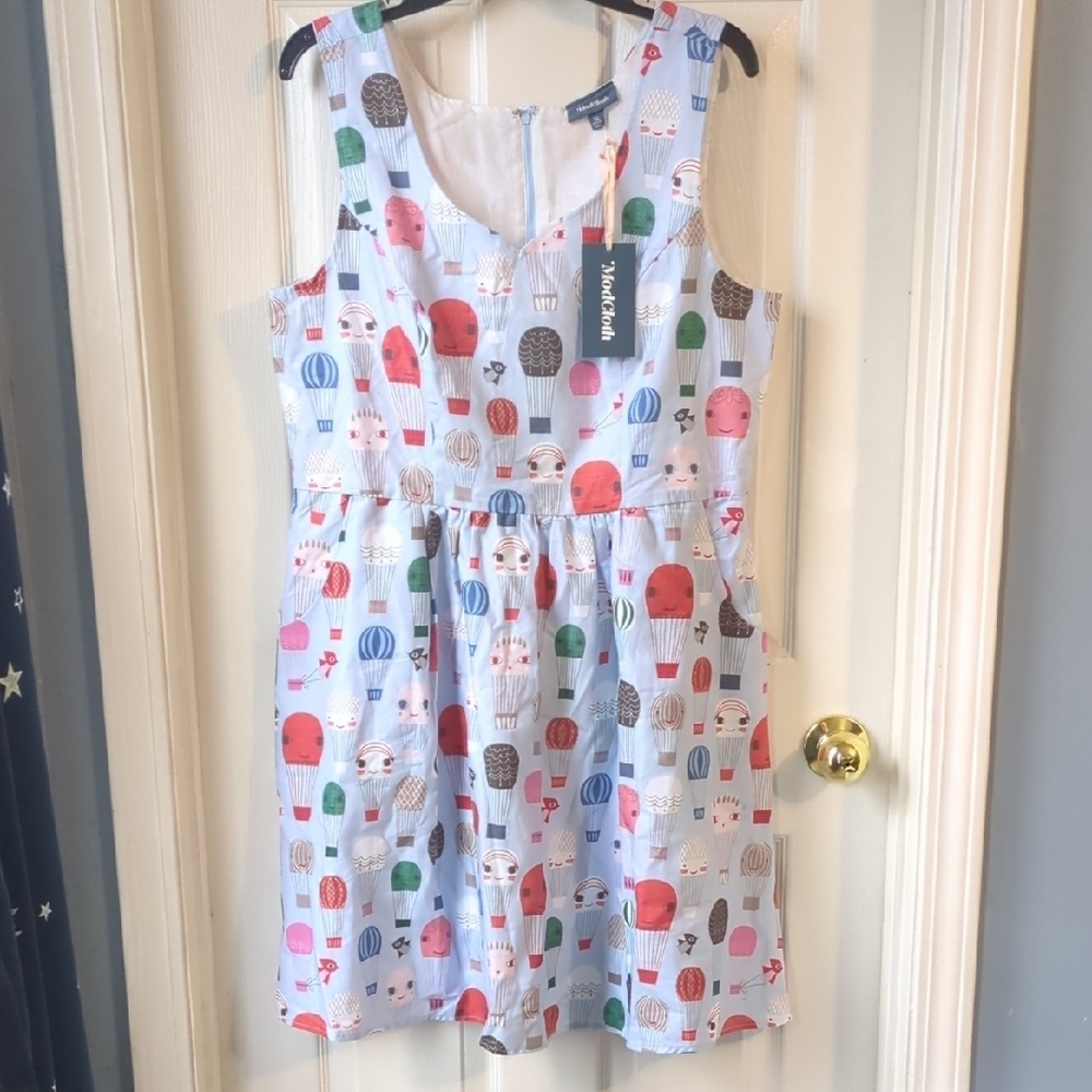 Blue Ice Cream Print Kids Dress